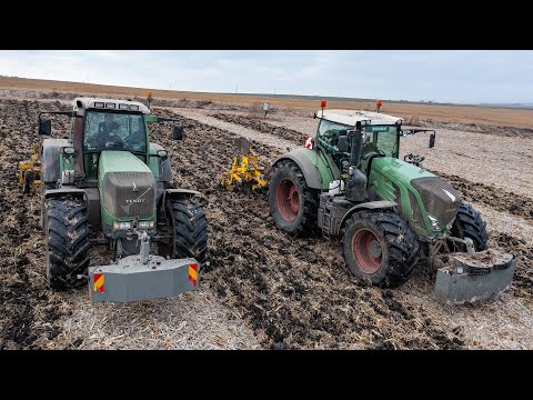 Tractors FENDT 926 TMS and 933 Vario | Mounted chisel plough BEDNAR TERRALAND TN 3000 D7R