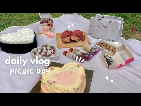 Daily vlog 🥢 picnic day, hitting 100k, bubble tea, studying, digital planning, sushi, ft. MyPhrase