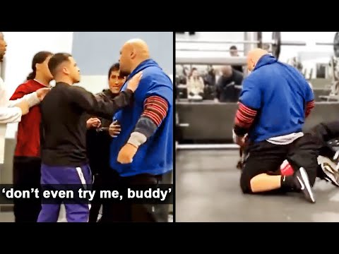 Fake "Tough Guy" FAILS To Intimidate Giant Man INSTANTLY REGRETS It...