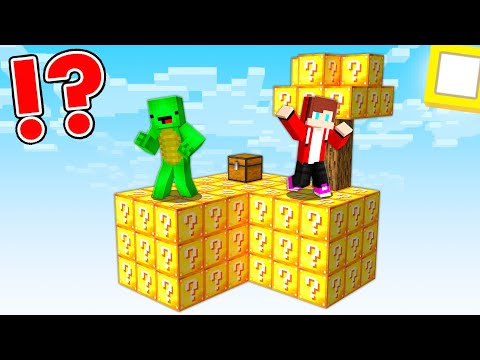 JJ And Mikey Survive On SKYBLOCK LUCKY BLOCK In Minecraft - Maizen