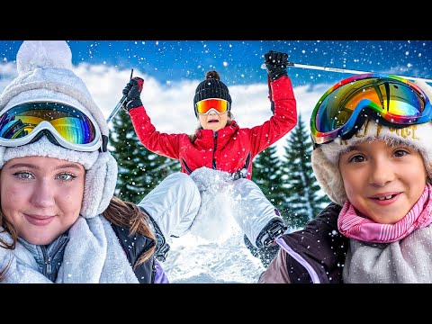 Ruby and Bonnie Ski trip with granny in Winter activities for children