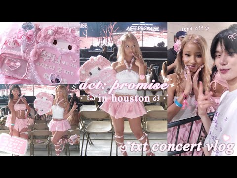 txt concert vlog ⊹♡ houston vip + send off (sign notices, cute concert looks, exploring houston!)