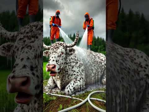 Cow is covered in honeycomb and bees rescue team saved cow💔🐄💔 #animals #humanity #cow #rescueanimals