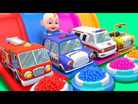 Sheriff and Driving Center | Street Vehicles | Safety Rules | Rosoo Nursery Rhymes & Kids Songs