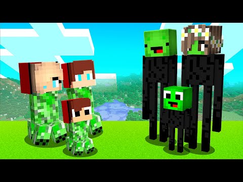 Mikey ENDERMAN FAMILY Vs JJ CREEPER FAMILY In Minecraft - Maizen