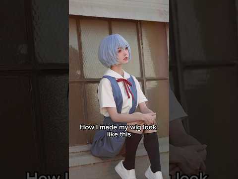 how i made my rei wig #tutorial #cosplay #evangelion