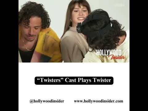 The Cast of "Twisters" Plays Twister | Video: @buzzfeedceleb