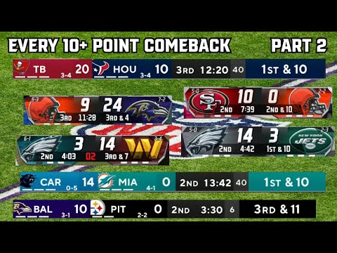 Every 10+ Point Comeback of the 2023 NFL Season | Part 2