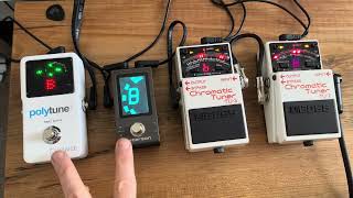 Guitar Tuner Shootout/ Comparison! Boss vs Peterson vs TC Electronic