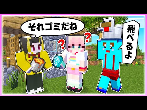 🌈1年経ってもマイクラ初心者なぴぴちゃんに嘘教えまくってみた 【まいくら / マインクラフト】