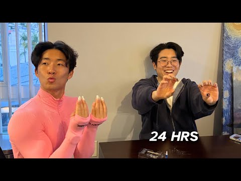 BOYS WEAR FAKE NAILS FOR 24 HRS CHALLENGE!!!