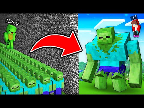 JJ Trolled Mikey in Mutant Mob Battle in Minecraft! (Maizen)