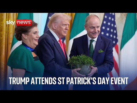 President Trump attends St Patrick's Day reception at the White House