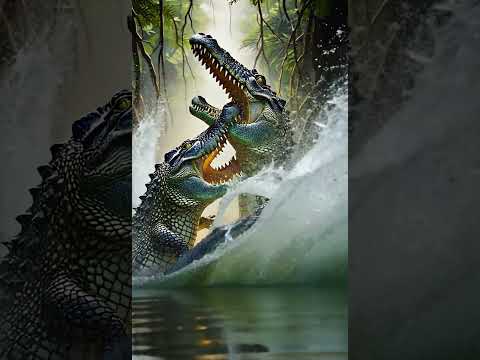 Crocodile fightingfiercly #comedy  #animals #crocodile