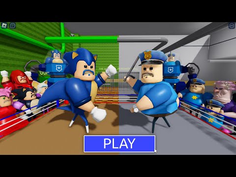 Sonic Team Vs Police Team! in BARRY'S PRISON RUN! #roblox