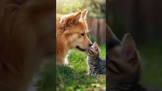 Cute cat and puppy #cute #cuteanimal #cat #cutecat #dog #love #puppy #cutepuppy