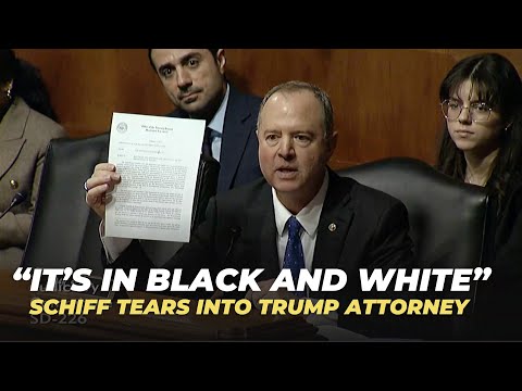 Sen. Schiff Tears Into Trump Attorney Todd Blanche in Fiery Exchange