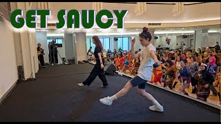 GET SAUCY LINEDANCE in INDONESIA (Rebecca Lee & Grace David)