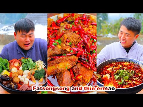 The latest tiktok eating and broadcasting funny collection in 2024 | mukbang | songsong and ermao