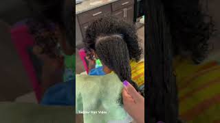 Watch me style my toddlers curly hair! #4bhairtexture #blackhair #momlife #hairstyle #oilinghair