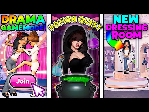 DRAMA GAMEMODE!  POTION QUEST? NEW DRESSING ROOM! NEW FACES! (Valentine's UPDATE) | Dress To Impress