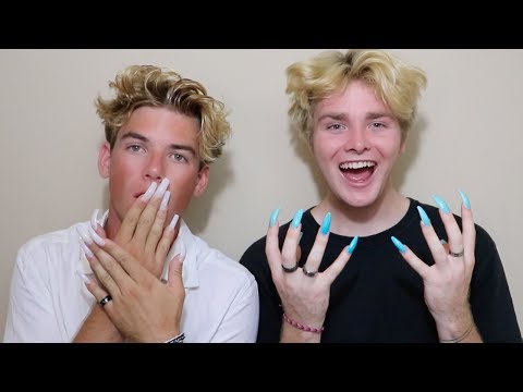 WEARING LONG ACRYLIC NAILS FOR 24 HOURS!!