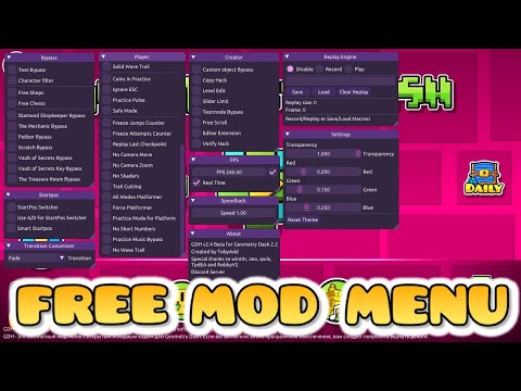 [GD HACK] Newest Geometry DASH Hack Menu | Free Download & Noclip & GodMode & All Unlock