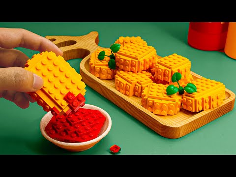 Make the best Lego FRIED CHICKEN McNuggets and Dipping Sauce LEGO Fat Food 🍗