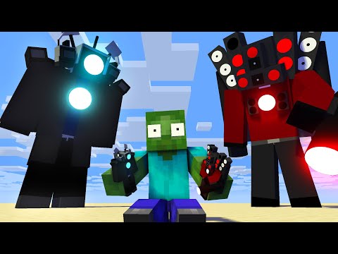 MINI TITAN SPEAKERMAN AND CAMERAMAN BECOME GIANT and Stupid Jokes in Minecraft