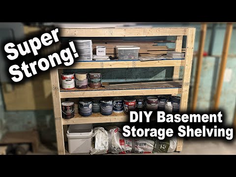 How to Build Custom Storage Shelving with Adjustable Feet | Basement Organization