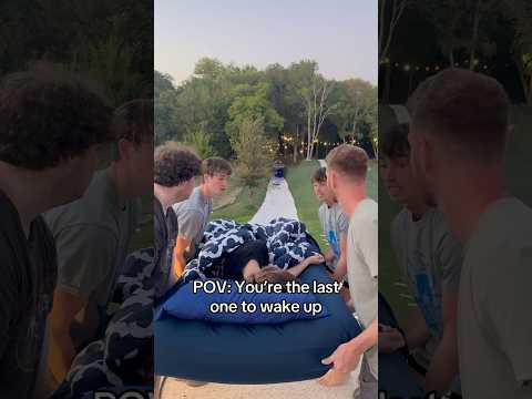 Throwing Her Mattress Down A Water Slide Prank!