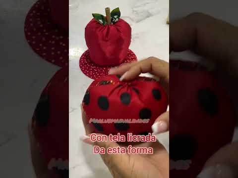 Manzana decorativa hecha en tela #manualidades