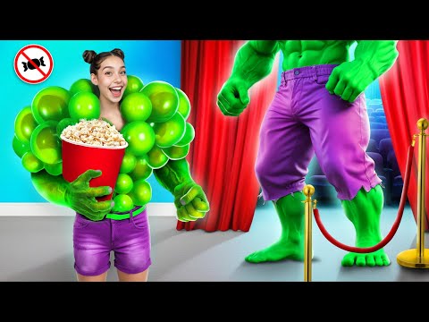 Fake Superheroes vs Real Superheroes! Sneaking Into the Movies Challenge!