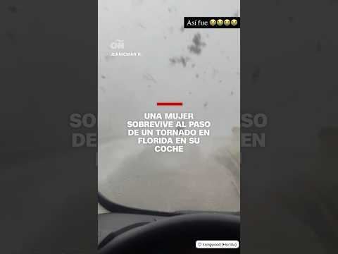 Una mujer sobrevive al paso de un tornado en Florida en su coche