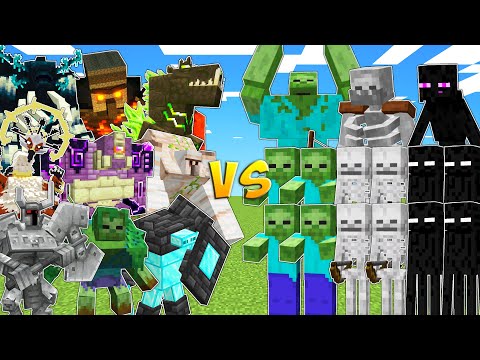 OP BOSSES vs ZOMBIES, SKELETONS & ENDERMEN