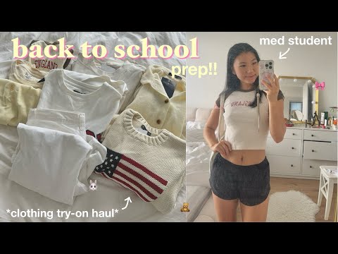 prepare with me for back to school📓 clothing try-on haul, shopping, productive vlog *med student*