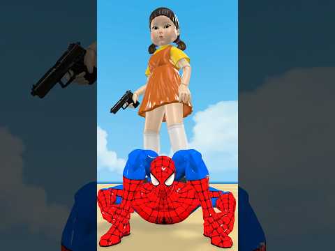 Siêu nhân nhện🕷️Spider-Man Motorcycle Challenge vs Squid Game vs Thunder Squad #spiderman #squidgame