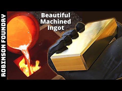 Casting and Machining a Brass Ingot from brass plumbing fittings -  This thing looks beautiful!