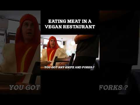 Eating Meat In A Vegan Restaurant #shorts #prank