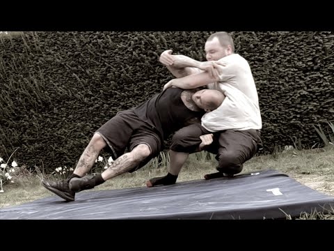 Friends training fight for fun