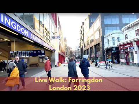 Live Walk Farringdon London 2023 | City Walk | POV | ASMR | Virtual Walking Tour| HereWeGoWalks | HD