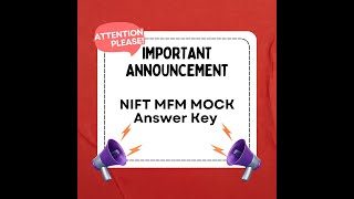 NIFT MFM Answer Key I NIFT 2025 Preparation I NIFT