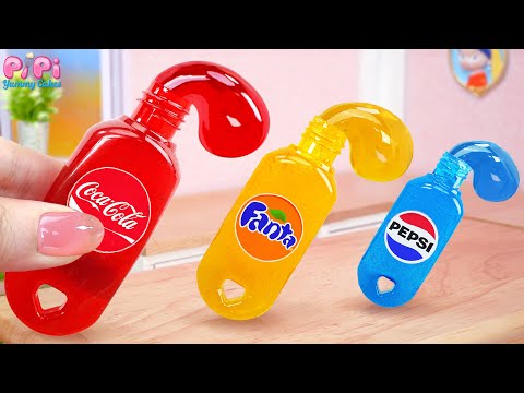 Pipi's Secret Jelly Hack👋How I Make Miniature COCA FANTA PEPSI Honey Jelly Bottle💕Pipi Yummy Cake