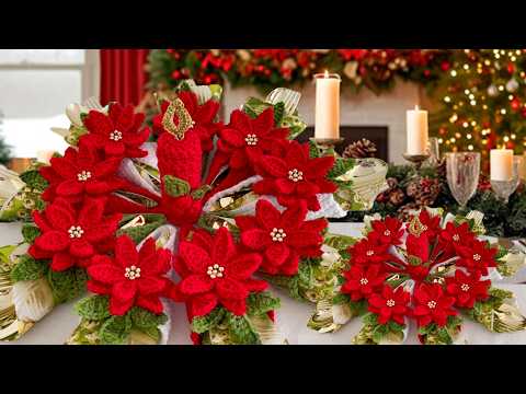 Estas Flores son hermosas para hacer CENTROS DE MESA SERVILLETEROS DE NAVIDAD para tu Casa