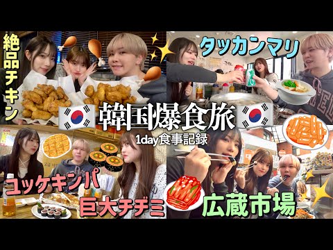 【Vlog】韓国で好きなだけ食べる幼馴染の1日食事記録🇰🇷🍲限界知らずの胃袋を満たす最高の旅が幸せすぎた🎀