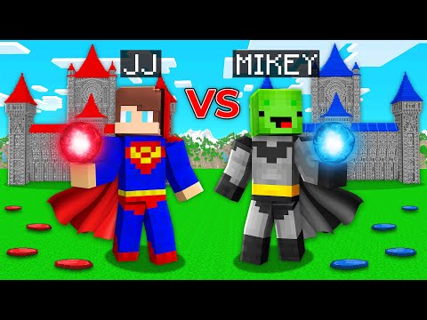 JJ SUPERMAN King vs Mikey BATMAN King Survival Battle in Minecraft Maizen!