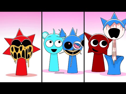 Sprunki Mroona and Wyrum meet Sonic.exe Retake and Red Knuckles | Compilation Incredibox