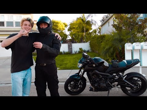 HANDING HIM THE KEYS TO HIS DREAM MOTORCYCLE!!