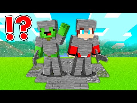 JJ And Mikey Survive In STONE CIRCLE In Minecraft - Maizen