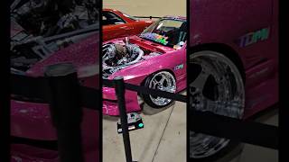 Pink Chromed and Stanced at DC Auto Show #stancedcars #stanced #chrome #customcars #lowered #carshow